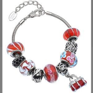 ❤️❤️ Murano Glass Purse Charm Bracele…